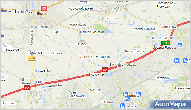 mapa Biskupice gmina Brwinów, Biskupice gmina Brwinów na mapie Targeo