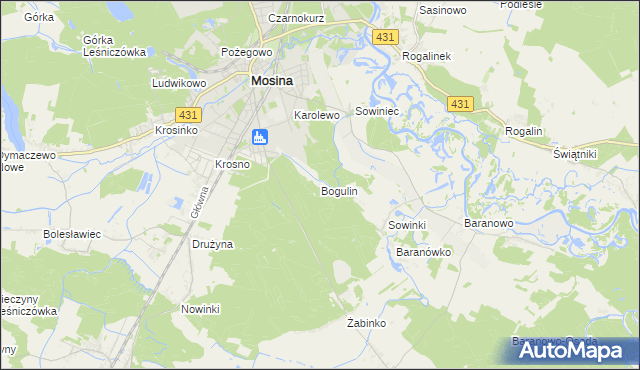 mapa Bogulin, Bogulin na mapie Targeo