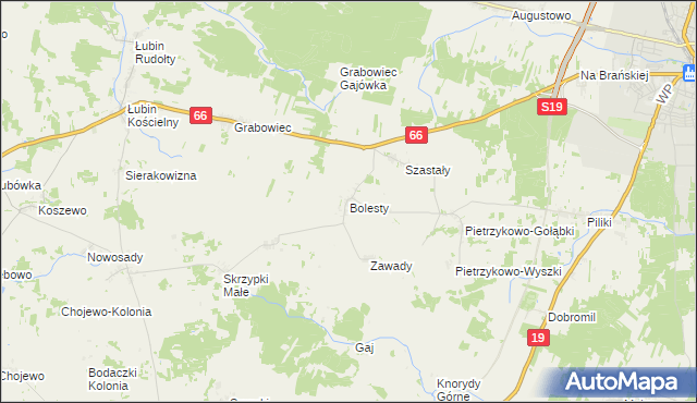 mapa Bolesty gmina Bielsk Podlaski, Bolesty gmina Bielsk Podlaski na mapie Targeo