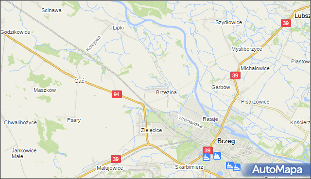 mapa Brzezina gmina Skarbimierz, Brzezina gmina Skarbimierz na mapie Targeo