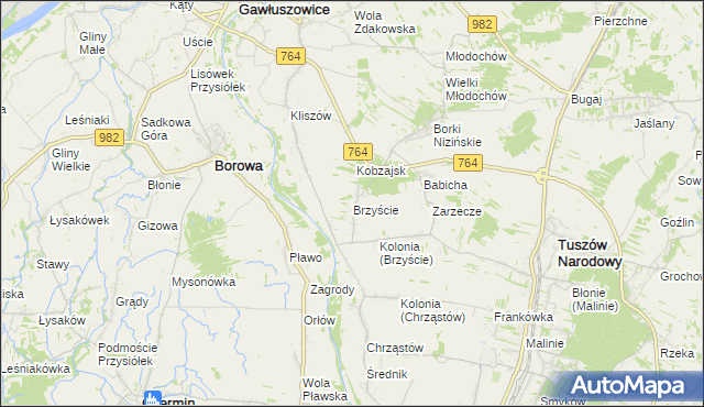 mapa Brzyście gmina Gawłuszowice, Brzyście gmina Gawłuszowice na mapie Targeo