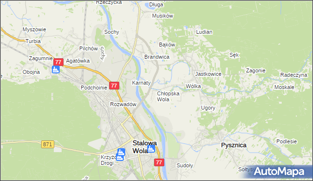 mapa Chłopska Wola, Chłopska Wola na mapie Targeo