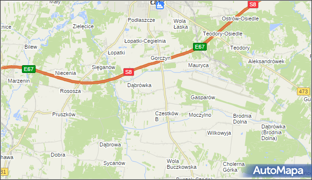 mapa Czestków A, Czestków A na mapie Targeo