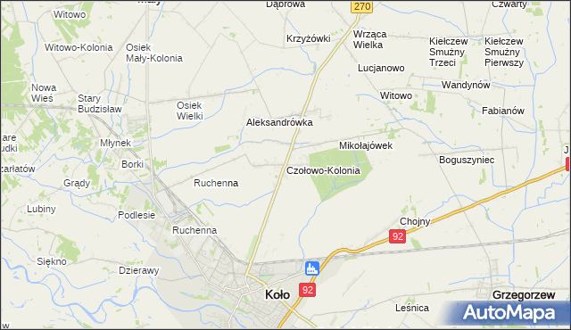 mapa Czołowo-Kolonia, Czołowo-Kolonia na mapie Targeo