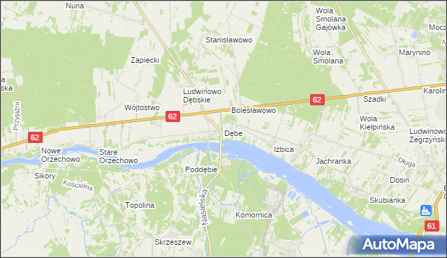mapa Dębe gmina Serock, Dębe gmina Serock na mapie Targeo