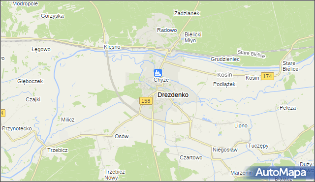 mapa Drezdenko, Drezdenko na mapie Targeo