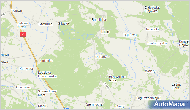 mapa Durlasy, Durlasy na mapie Targeo