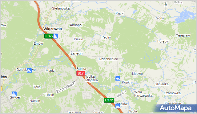 mapa Dziechciniec, Dziechciniec na mapie Targeo