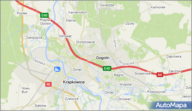 mapa Gogolin powiat krapkowicki, Gogolin powiat krapkowicki na mapie Targeo