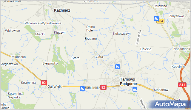 mapa Góra gmina Tarnowo Podgórne, Góra gmina Tarnowo Podgórne na mapie Targeo