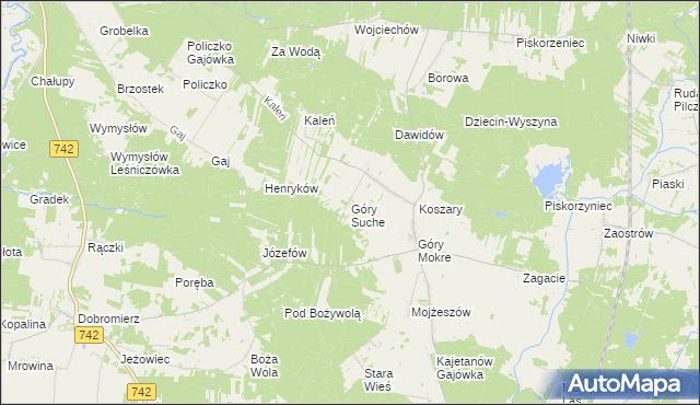 mapa Góry Suche, Góry Suche na mapie Targeo