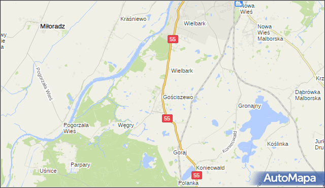 mapa Gościszewo, Gościszewo na mapie Targeo