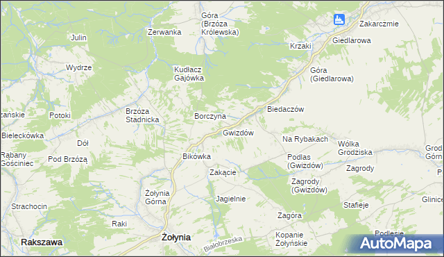 mapa Gwizdów gmina Leżajsk, Gwizdów gmina Leżajsk na mapie Targeo