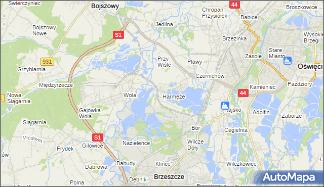 mapa Harmęże, Harmęże na mapie Targeo