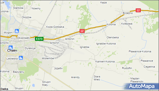 mapa Ignatów gmina Kamień, Ignatów gmina Kamień na mapie Targeo