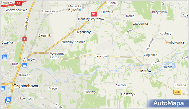 mapa Jaskrów, Jaskrów na mapie Targeo