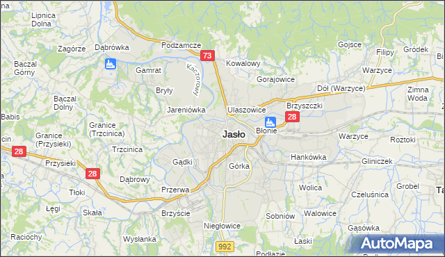 mapa Jasła, Jasło na mapie Targeo