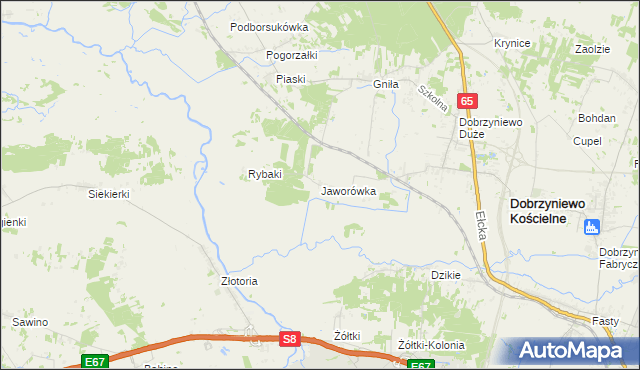 mapa Jaworówka, Jaworówka na mapie Targeo