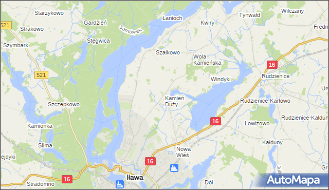 mapa Kamień Duży gmina Iława, Kamień Duży gmina Iława na mapie Targeo