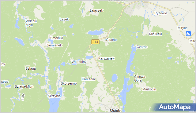 mapa Karszanek, Karszanek na mapie Targeo