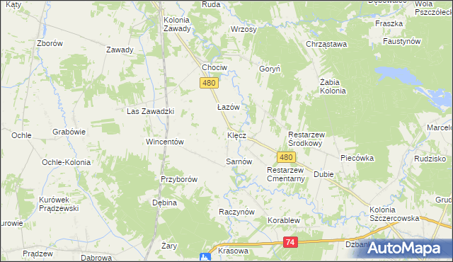 mapa Klęcz, Klęcz na mapie Targeo