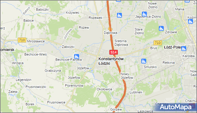 mapa Konstantynów Łódzki, Konstantynów Łódzki na mapie Targeo