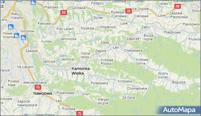 mapa Królowa Polska, Królowa Polska na mapie Targeo