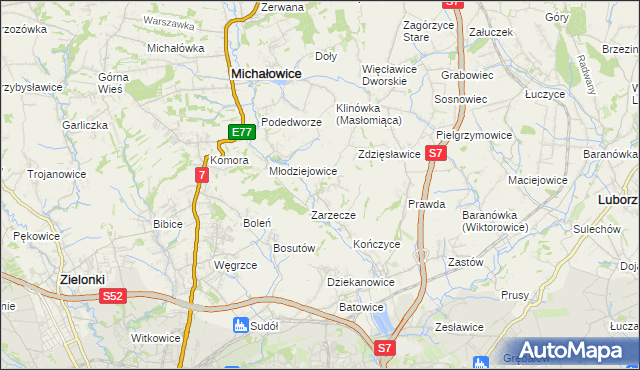 mapa Książniczki, Książniczki na mapie Targeo