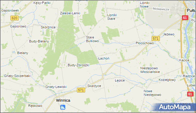 mapa Łachoń, Łachoń na mapie Targeo