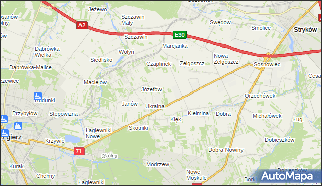 mapa Leonardów gmina Zgierz, Leonardów gmina Zgierz na mapie Targeo