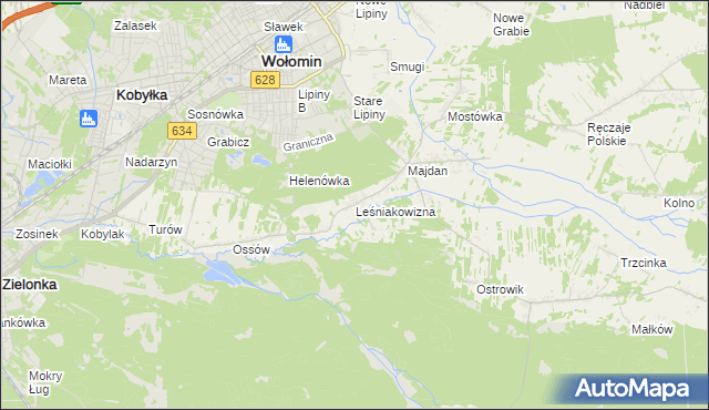 mapa Leśniakowizna, Leśniakowizna na mapie Targeo