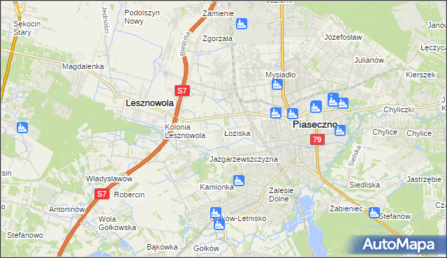 mapa Łoziska, Łoziska na mapie Targeo