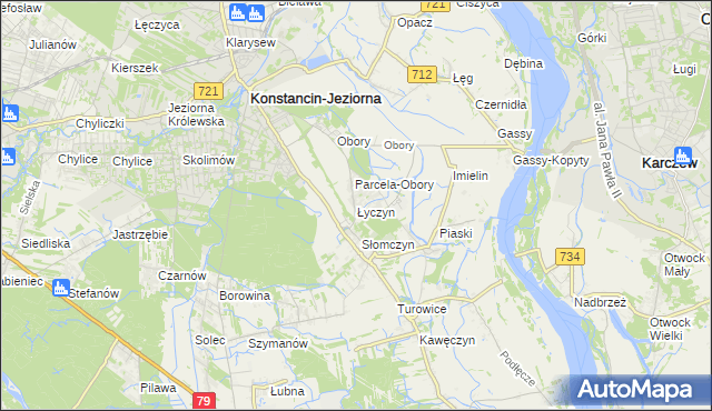 mapa Łyczyn gmina Konstancin-Jeziorna, Łyczyn gmina Konstancin-Jeziorna na mapie Targeo