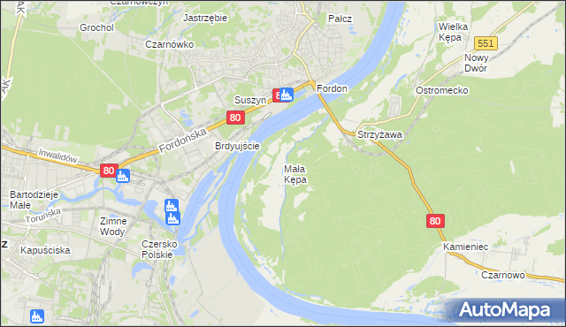 mapa Mała Kępa, Mała Kępa na mapie Targeo