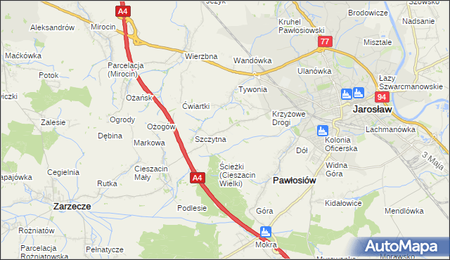 mapa Maleniska gmina Pawłosiów, Maleniska gmina Pawłosiów na mapie Targeo