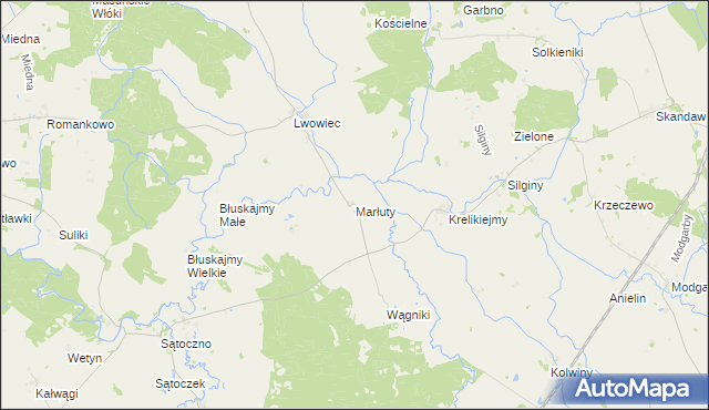 mapa Marłuty, Marłuty na mapie Targeo