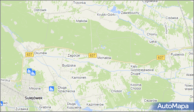 mapa Michałów gmina Halinów, Michałów gmina Halinów na mapie Targeo