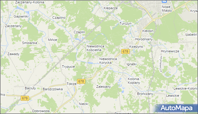 mapa Niewodnica Korycka, Niewodnica Korycka na mapie Targeo