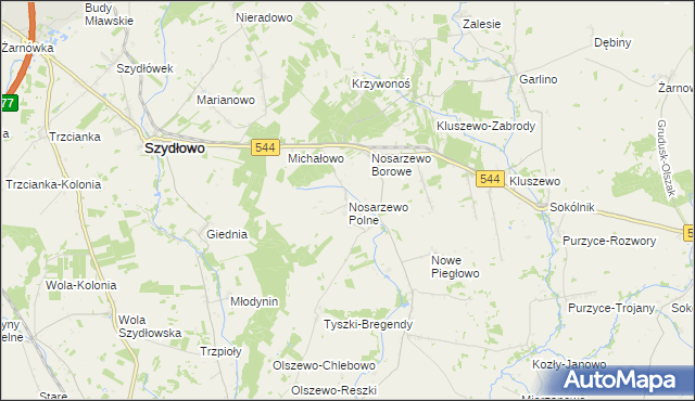 mapa Nosarzewo Polne, Nosarzewo Polne na mapie Targeo