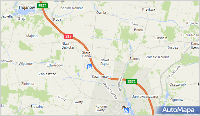 mapa Nowa Dąbia, Nowa Dąbia na mapie Targeo