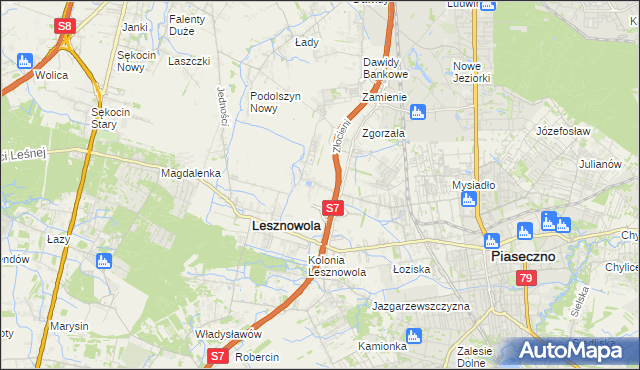 mapa Nowa Wola gmina Lesznowola, Nowa Wola gmina Lesznowola na mapie Targeo