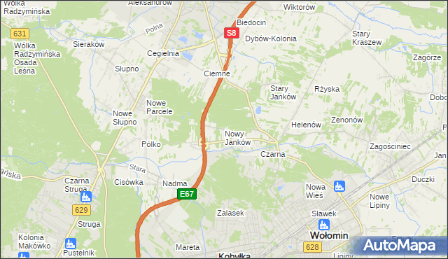 mapa Nowy Janków, Nowy Janków na mapie Targeo