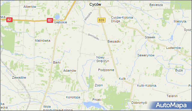 mapa Nowy Stręczyn, Nowy Stręczyn na mapie Targeo