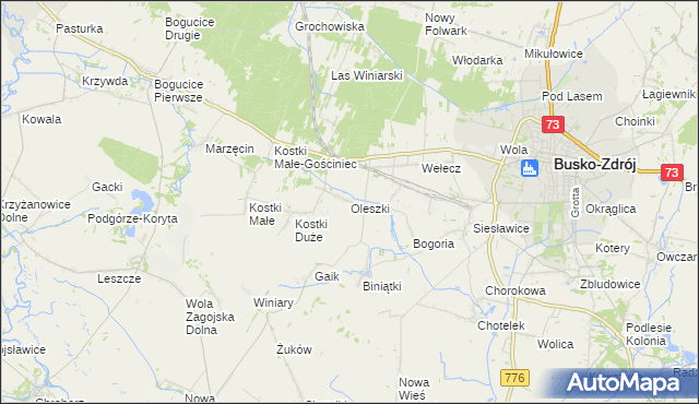 mapa Oleszki, Oleszki na mapie Targeo