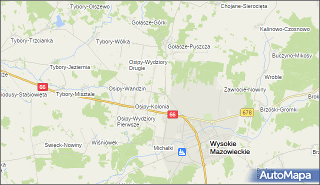 mapa Osipy-Lepertowizna, Osipy-Lepertowizna na mapie Targeo