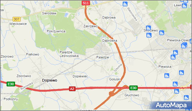 mapa Palędzie, Palędzie na mapie Targeo