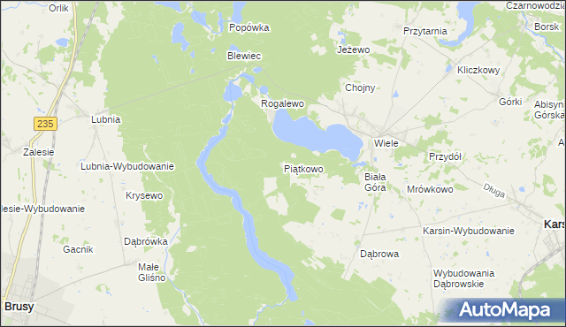 mapa Piątkowo gmina Karsin, Piątkowo gmina Karsin na mapie Targeo