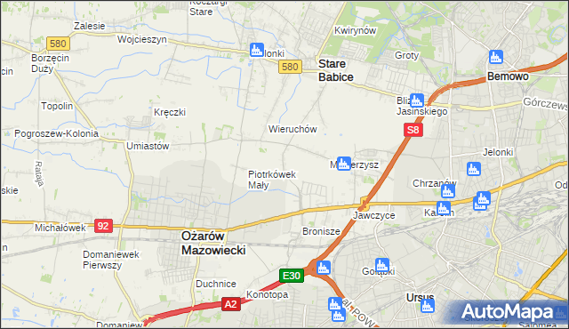 mapa Piotrkówek Duży, Piotrkówek Duży na mapie Targeo