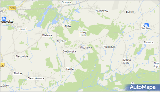 mapa Piszkawa, Piszkawa na mapie Targeo