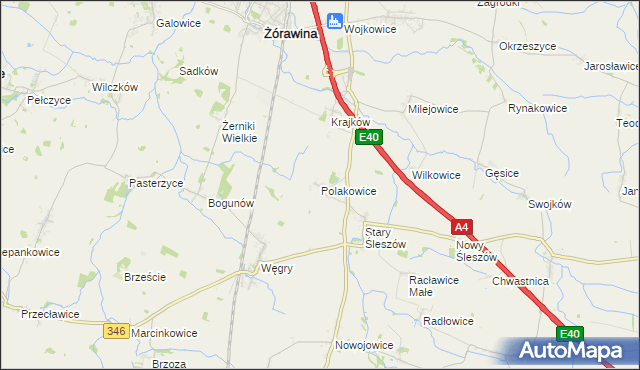 mapa Polakowice, Polakowice na mapie Targeo